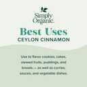 Simply Organic Ceylon Ground Cinnamon, 2.08 Ounce, Non-GMO Organic Cinnamon Powder