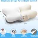 2 x Cervical Neck Pillow with 2 Heights (5.31/3.54 in), Queen Size Bed Pillow with Cooling Pillowcase, Contoured Memory Foam Pillow for Side, Back & Stomach Sleepers, Ergonomic Pillow for Neck Pain Relief