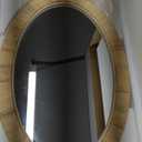 Rattan Mirror,Oval Boho Bathroom Mirror for Wall,20x30 Wicker Vanity Mirror for Nursery Dcor,Coastal Farmhouse Wood Mirror for Bedroom Entryway Living Room