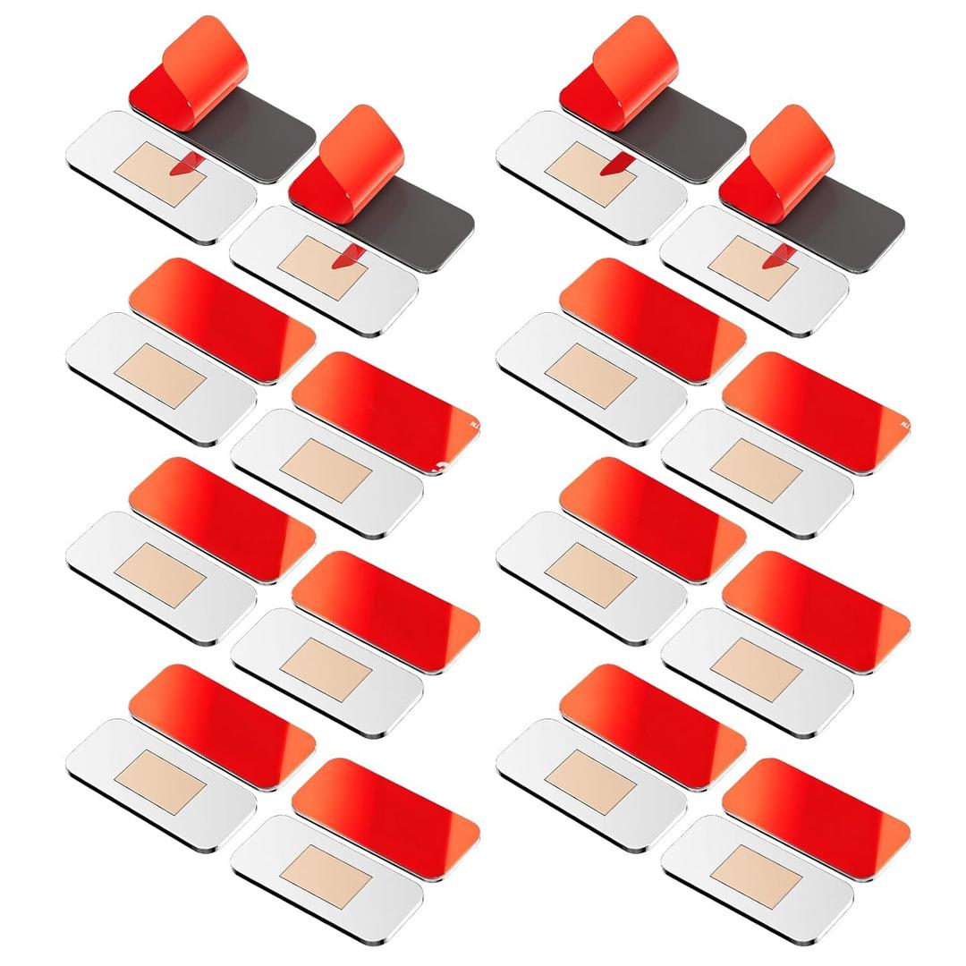 16 Pack Magnetic Cabinet Door Catch, Ultra Thin Cabinet Door Magnets, Adhesive Drawer Magnets to Stay Closed, Stainless Steel Cabinet Latch Easy to Install with Double Sided Tape, Thickness 0.08in