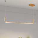 Sedelan Wood Linear Pendant Light, Dining Room Light Fixture, Modern Kitchen Pendant Lighting for Dining Room Kitchen Island Living Room Office Bar, Aluminum Woodgrain Print