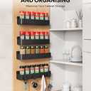 Nieifi Spice Rack Wall Mount, 4 Pack, Black, Screw or Adhesive Installation, Spice Rack Organizer for Your Kitchen Cabinet or Pantry Door