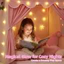 Kids Tent for Grils Indoor: with Mat, Star Lights - Pink Play Tents for Kids Indoor Playhouse - Princess Tent for Playroom Gift for Girls Birthday (Pink W/Cloth)