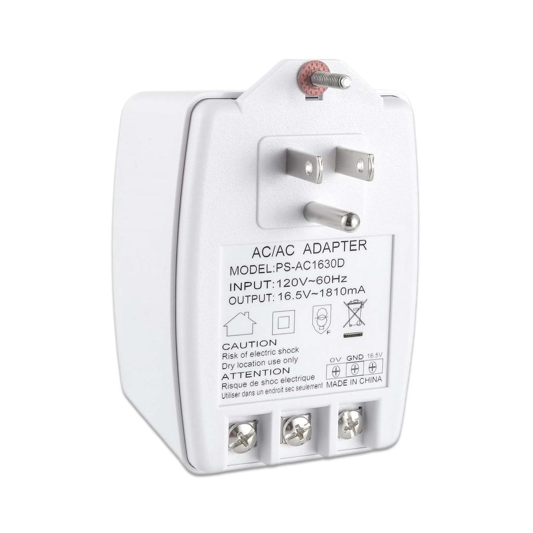 16.5V 1810mA Plug in Thermostat and Doorbell Transformer 16.5 Volt Transformer with PTC Fuse Compatible with Nest, Ecobee, Sensi and Honeywell Thermostat and All Versions of Ring Doorbell
