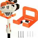 Weed Eater Hanger, Garage Organizer Trimmer Rack, Matel Wall Hooks Weed Wacker Holder, Heavy Duty Garden Tool Organizer for Grass Trimmer, Hedge Trimmer, Garage Tools Storage, Orange 1-Pack