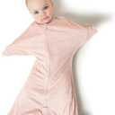SleepingBaby Zipadee-Zip Transition Swaddle - Cozy Baby Swaddling Blanket with Zipper Convenience - Roomy Wearable Blanket for Easy Diaper Changes - 3-6 Month - Ballet Pink Heather