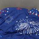 Hexagram 4th of July Tablecloth, Patriotic Tablecloth Rectangle 60x120 inch, Indoor or Outdoor Holiday Patriotic Table Red White and Blue Decorations for Dinner