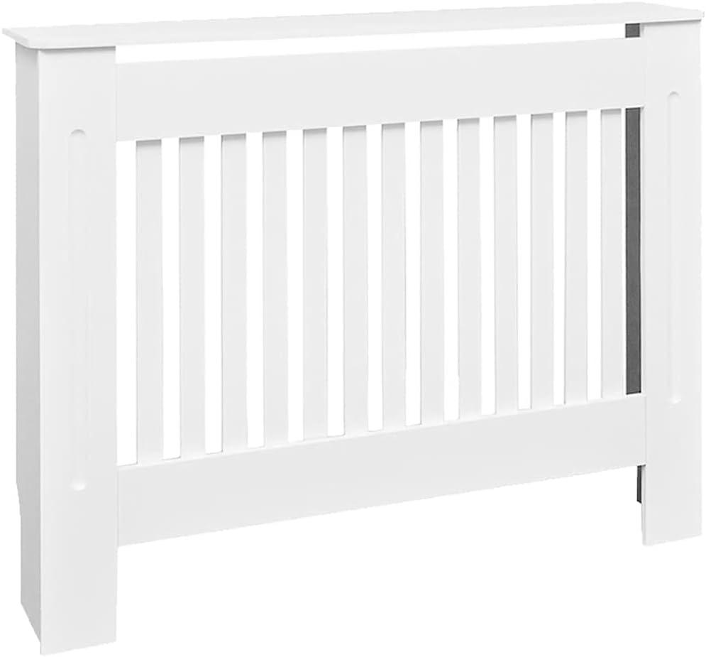 vidaXL Radiator Cover Cabinet, Decorative Heater Protector for Home, Childproof Baseboard & Electric Eating, MDF Construction with Water-Based Lacquer Finish, 67.7 x 7.5 x 31.9, White, 112.0 x 19.1 x 81.5 cm