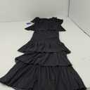 chouyatou Women's Sweet Ruffle Smocked Bodycon Maxi Dress Shirred Package Hip Mermaid Bandeau Dress (Medium, Black)