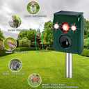 Solar Animal Repeller. Ultrasonic Animal Repellent. with Flashing LED Light and Alarm to expel Cats, Dogs, Squirrels, Deer, Raccoons, Skunks, Rabbits, Foxes, etc