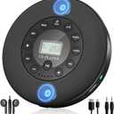 Lukasa Portable Bluetooth CD Player Built-in Speaker Stereo, Personal MP3 Players Rechargeable Compact Car Disc CD Music Player USB Play Anti-Shock Protection (Black)