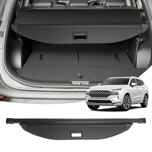 Powerty Cargo Cover for Hyundai Santa Fe 2019 2020 2021 2022 2023 Accessories Trunk Cover Rear Trunk Shade Retractable Trunk Shield Shade Tonneau Security Cover Black 5 Seats