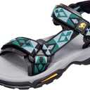 CAMEL CROWN Mens Waterproof Hiking Sandals with Arch Support Open Toe Summer Outdoor Beach Water Comfortable Sport Sandals (9.5, Black Green Grey)