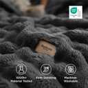 Bedsure 3D Fleece Bubble Blanket for Couch - GentleSoft Grey Throw Blanket for Sofa Bed Room Decor - Luxury Soft Cozy Gifts for Women, Lightweight, All Seasons, Dark Grey, 50"60"