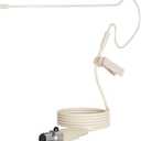 J K Pro Earhook Headworn Microphone Headset Microphone MIC-J S90 Compatible with AKG Samson Wireless Bodypack Transmitter - Mini XLR TA3F Connector