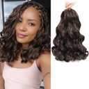 French Curl Braiding Hair 12 Inch Drak Brown Curly Braiding Hair 8 Packs Pre Stretched French Curl Braids Loose Wavy Synthetic Hair Extensions for Black Women (12 inch 8 packs)