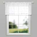 White Valances for Kitchen Rod Pocket Farmhouse Boho Country Decor Lace Pom Dot Design Pattern Textured Curtain Toppers Cute Sheer Valances for Windows Living Room Girls Bedroom Bathroom 18 Length