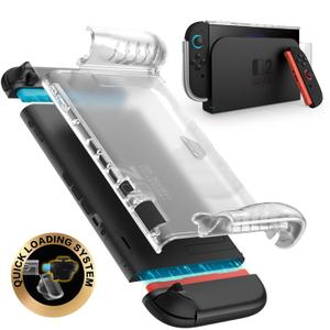 i-Blason for Nintendo Switch 2 Case 2025, Durable Slim Matte Clear Anti-Fingerprint Protective Hard Case with Dockable Comfortable TPU Grip Compatible with Joycon Controller & Docking Station - Frost