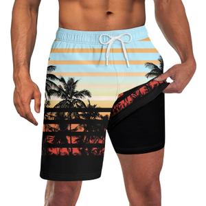 UNICOMIDEA Men Swim Trunks with Compression Liner 9 Inch Long Board Shorts (XXXL)