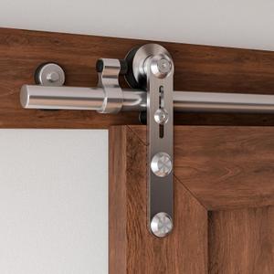6FT Stainless Steel Sliding Barn Door Hardware Kit, Slide Smoothly Quietly,Easy Install,Heavy Duty Sturdy Barn Door Track for 36" Single Wood Door