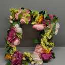 24in Peony Wreaths for Front Door, Large Spring Summer Floral Door Wreath with Hydrangea, All Year Round Colorful Flower Wreath for Farmhouse Wall Welcome Indoor Outdoor Decor (Twig Base)