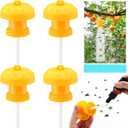 Qualirey 4 Pcs Fruit Fly Trap Cover Lid Universal Fit for Us Water Bottles, with Cotton Swabs Twist Ties Reusable Fruit Fly Catcher for Kitchen, Indoor Plants DIY Insect Trap