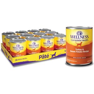 Wellness Complete Health Natural Wet Canned Dog Food Turkey & Sweet Potato, 12.5-Ounce Can (Pack of 12)