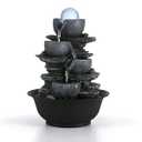 Dyna-Living Tabletop Water Fountain Indoor Waterfalls Fountains with Colored LED Light Decorative Tabletop Fountain with Automatic Pump, Desktop Indoor Water Fountains for Office Relaxing, 9"L x 5"W x 11"H