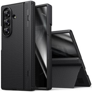 BXYJY for Samsung Galaxy Z Fold 7 Case with Stand, Front Privacy Screen Protector, Hinge Protection, Slim Rugged Hard Shockproof Cover, Full Body Protective Phone Case for Samsung ZFold 7 2025, Black