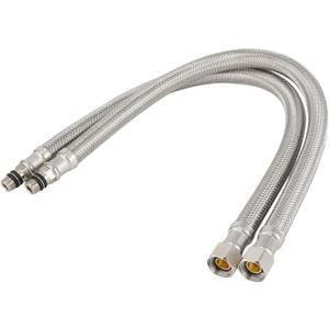 32" Short Shank Stainless Steel Braided Faucet Connector3/8-Inch Female Compression Thread x M10 Male Connector,cUPC Faucet Supply Line for Bathroom & Kitchen Sinks 2pcs