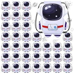 Kingdder 36 Pcs Outer Space Party Favors Astronaut Drawstring Bags Space Themed Astronaut Goodie Bags Gift Backpack for Kids