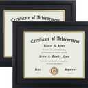 ELSKER&HOME 8.5x11 Certificate Frame - Classic Black Color Frame - Displays Diploma 8.5x11 Inch with Mat - 11x14 Inch Without Mat - For Document/Photo(2 Pack, Matte Black with Gold Rim)