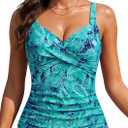 Women's Underwire Tankini Top Only - Tummy Control Bathing Suit Top No Bottom 2025, Size 24 W