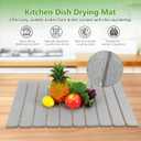 Cabilock Absorbent Stone Dish Drying Mat 23X15 Inch Gray Kitchen Counter Drying Tray for Dishes Cups Utensils Quick Water Absorption
