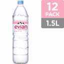 Evian Natural Spring Water, 1.5 L bottle (Pack of 12) (EXP 10/06/27)
