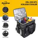 Koolatron Electric Portable Cooler Plug in 12V Car Cooler Bag, 26 qt (25 L) Black/Gray Soft-Sided Portable Car Fridge w/DC Power Cord, Adjustable Shoulder Strap, Cord Storage, Road Trip.