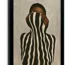 Black Woman Canvas Wall Art African American Picture Wall Decor Fashion Minimalist Poster Print Artwork for Living Room Bedroom Office Home Decoration Black Framed, 24"L x 16"W