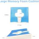 Memory Foam Seat Cushion,Anti-Slip Gel & Memory Foam Office Chair Cushions,Tailbone Pain Relief Seat Cushion for Office Workers,Drivers,Bed Cushion for Long-Term Bed, Blue, JM00012-01