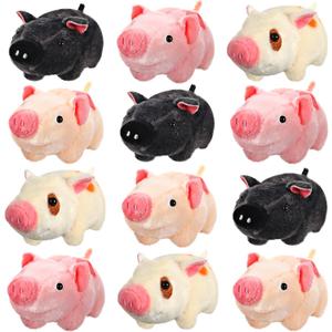 Chalyna 12 Pack Cute Plush Animal Toys 4 Inch Mini Plush Ornament Stuffed Doll Keychain Tote Bag Pendant for Birthday Party Likes DIY Home Decor (Pig Style)