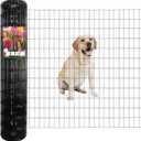 FOREHOGAR Black PVC Coated Welded Wire Fence 48 Inch x 50 Foot, 2 Inch x 4 Inch 14GA, Garden Border Fencing Roll Vinyl Coating Metal Wire Mesh Hardware Cloth for Yard Vegetable Plant Protection