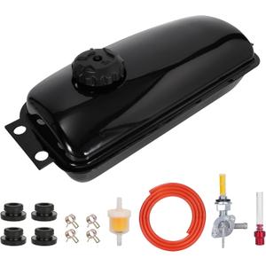 Fuel Tank, Gas Tank with Cap Petcock Vent for Kandi Roketa 150cc Go Kart 150cc 250cc Hammerhead TrailMaster GTS KT Rave SS150 SS250 Kandi KD 150FS 150GKA-2 150GKM-2 Targa 200