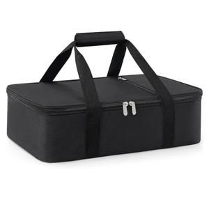 Insulated Casserole Carrier for Hot or Cold Food,Pie Carrier Bag Lunch Bag Tote for Potluck Parties/Picnic/Cookouts, Fits 9"x13" Baking Dish,Single Black