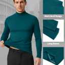 Cutecrop 2 Pack Men Mock Turtleneck Long Sleeve Shirts Double Sided Fleece Thermal Pullover Sweater Slim Fit Base Layer Top (Green, XXL)
