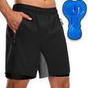 Bikewa Men's Mountain Bike Shorts 3D Padded Loose-fit Riding Biking Cycling Bicycle Biker Shorts for Men Zipper Pockets (X-Large, Black/Grey)