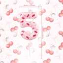 Cherry 8th Birthday Candles,Number 8 Candle for Cake,Red Glitter Fruit Theme Sweet Cherry Cupcake Picks for Baby Shower Kids Birthday Party Decorations Supplies