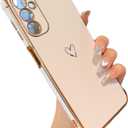 ZTOFERA Designed for Samsung Galaxy A25 5G Case,Cute Plating Edge Love Hearts Pattern with Camera Lens Protection Phone Case for Galaxy A25 6.5", White