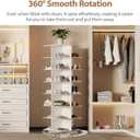 Rotating Shoe Rack Tower, PVC Material Structure, 5-Tier 360 Swivel Lightweight Shoe Organizer, Space-Saving Spinning Shoe Shelf for Entryway, Closet, Bedroom Nook