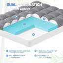 Dual Layer 3 Inch Memory Foam Mattress Topper Twin XL Size, 2 Inch Cooling Gel Memory Foam Plus 1 Inch Pillow Top Mattress Pad Cover, with 8-21 Inch Deep Pocket, Grey
