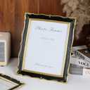 Cuspin 8x10 Picture Frame Black and Gold Frames, Ornate Textured Hand-Crafted Resin Photo Frames with Glass Front, 8 by 10 Decorative Picture Frame for Wall & Tabletop, Vintage Home Decor