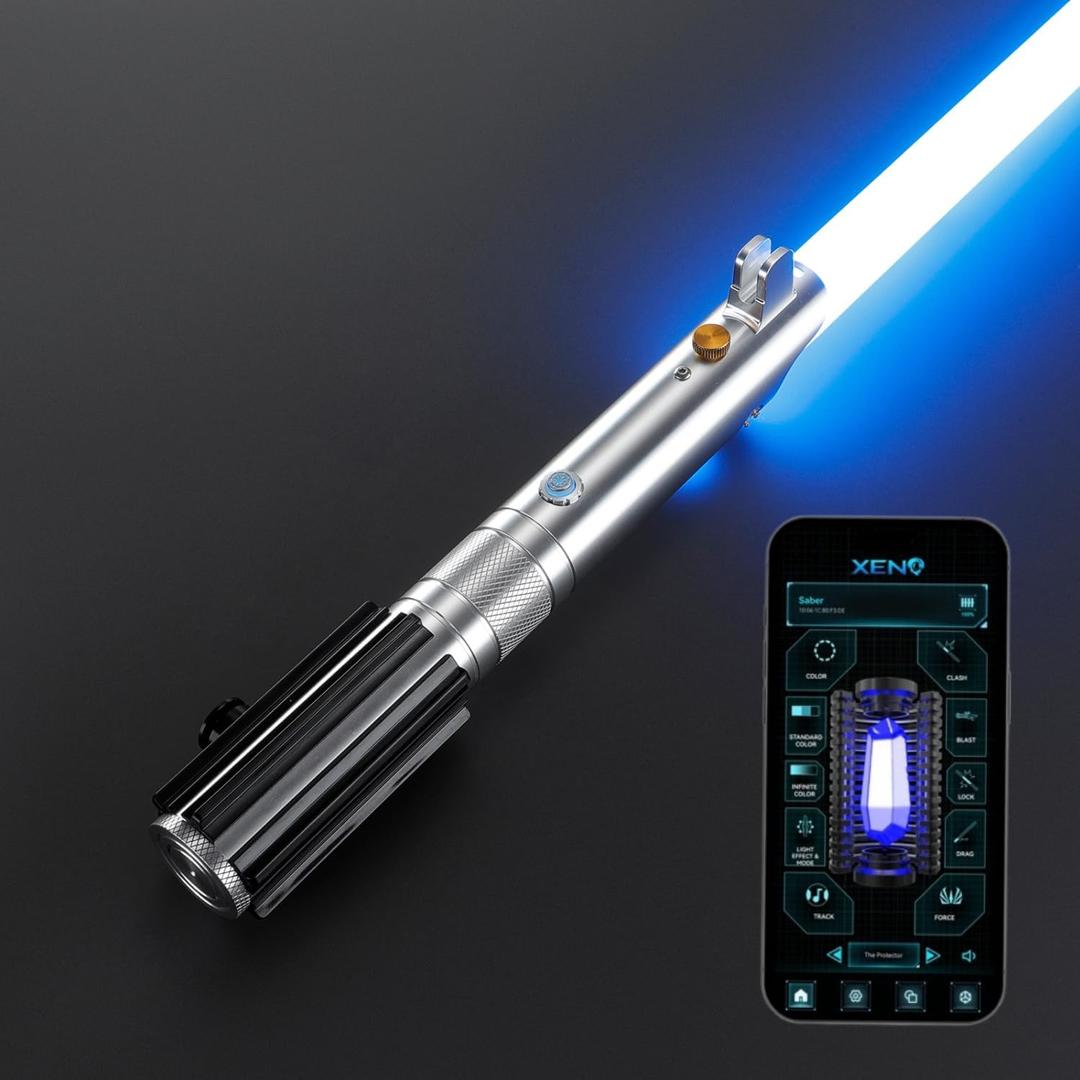 G4E Lightsaber with Bluetooth App, Smooth Swing, 16 Sound Fonts, Infinite RGB Colour Change, Motion Control. Upgraded RGB v3.0. Light Saber for Adults and Cosplay. (ANI RGB (Duelling))